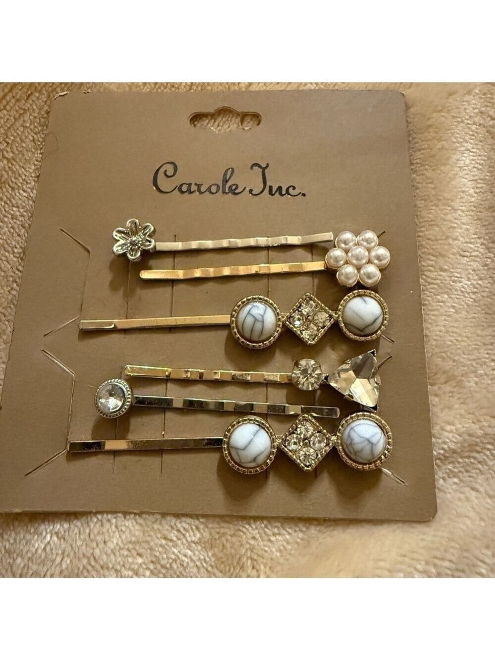 Gold and White Hair Accessory Set